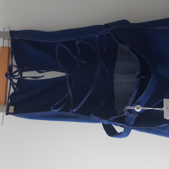 Strapped back denim jumpsuit. - Picture 4 of 5